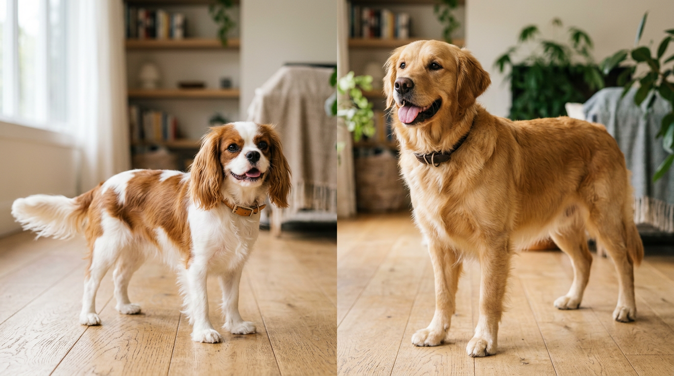 Two different dog breeds shown side by side for comparison